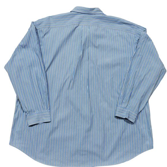 Vintage Polo Ralph Lauren Light Blue Bengal Stripe Button Down Classic Fit 3XB - Picture 4 of 5